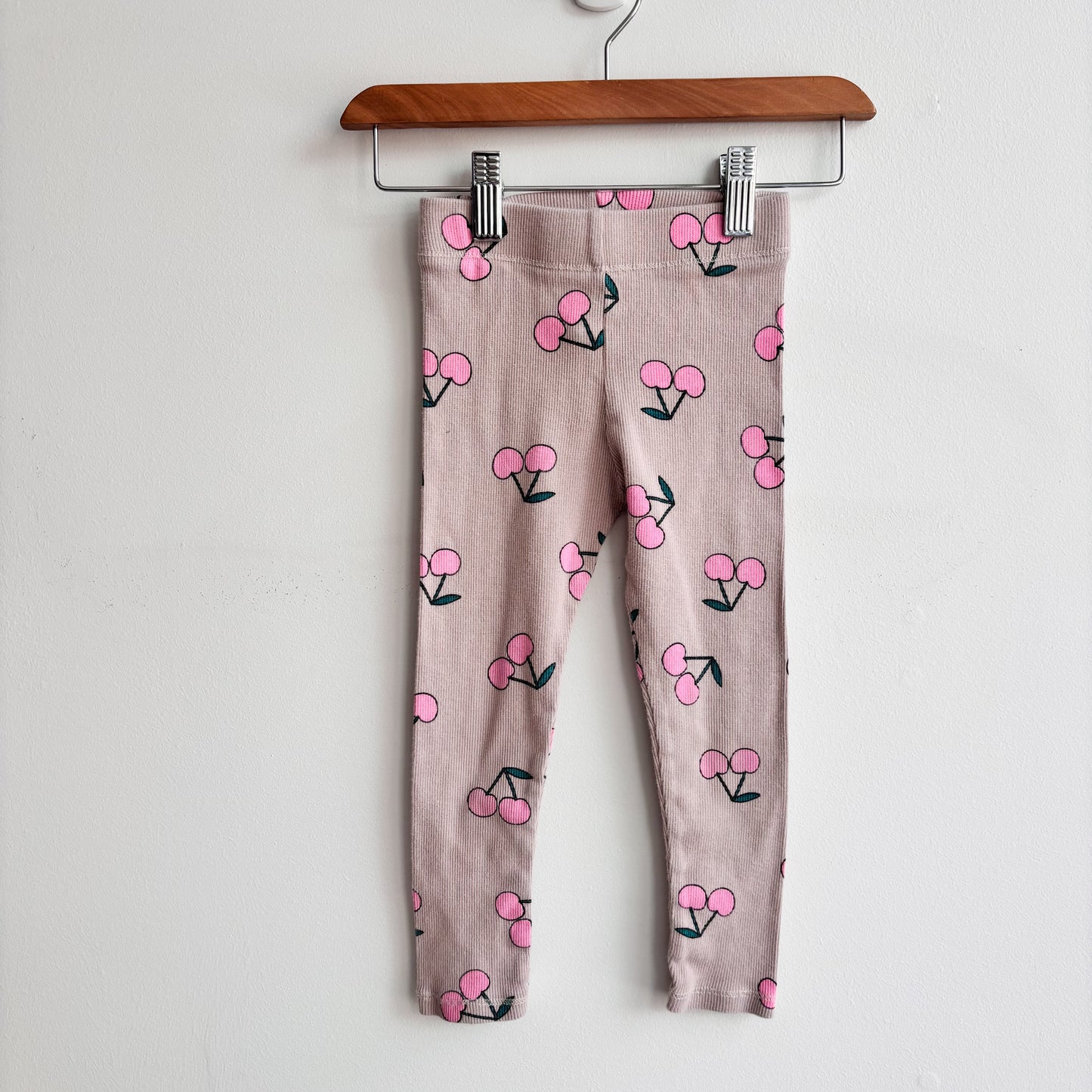 Ribbed Cherry Print Leggings (3Y)
