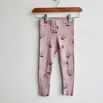 Ribbed Cherry Print Leggings (3Y)
