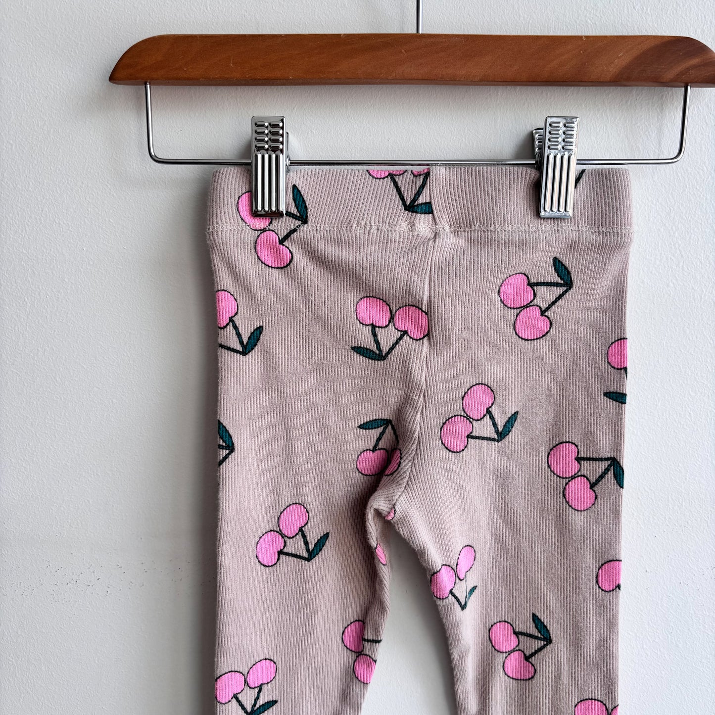 Ribbed Cherry Print Leggings (3Y)