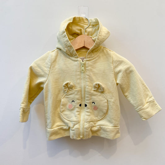 Yellow Bear Hoodie (3-6M)