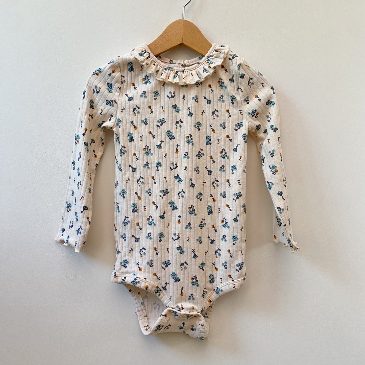 Floral Ribbed Diaper Shirt (18-24M)