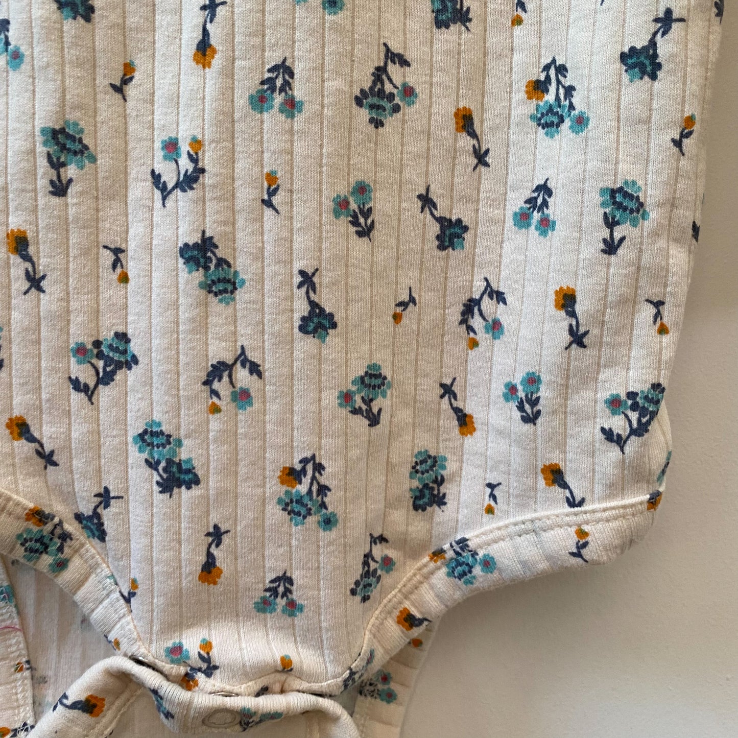 Floral Ribbed Diaper Shirt (18-24M)