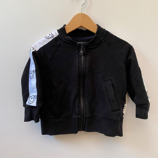 Branded Black Zip-Up Sweatshirt (12-18M)