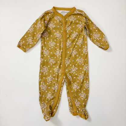 Mustard Floral Snap Sleeper (6-9M)