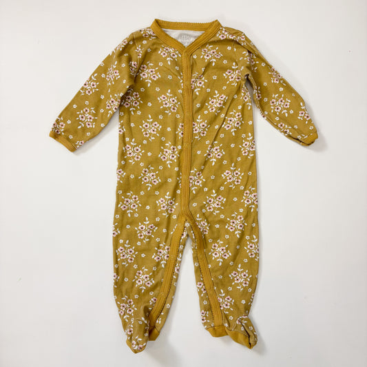 Mustard Floral Snap Sleeper (6-9M)
