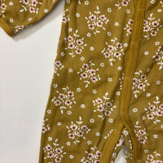 Mustard Floral Snap Sleeper (6-9M)