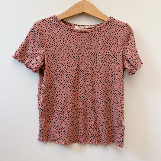 Pink Spotted Ribbed Tee (6-8Y)