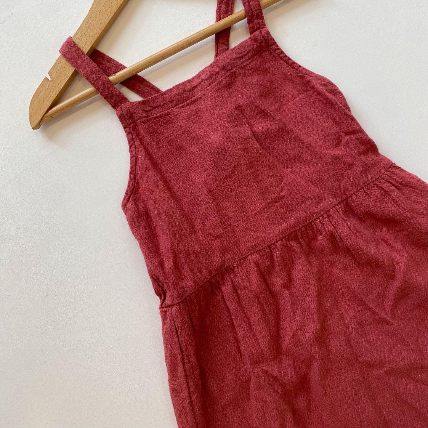 Dark Pink Linen Blend Dress (6-7Y)