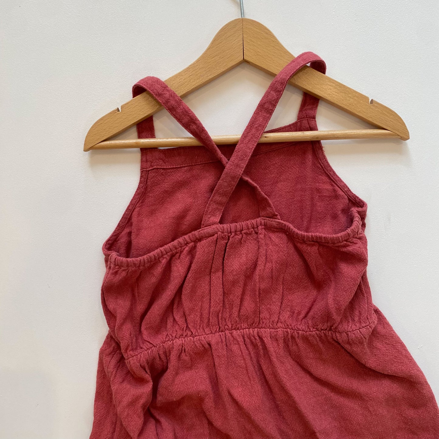 Dark Pink Linen Blend Dress (6-7Y)