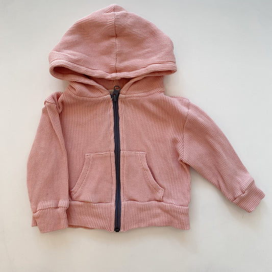 Pink Waffle Zip Hoodie (6-12M)