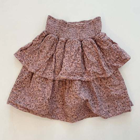 Pink Floral Flannel Tiered Skirt (7Y)