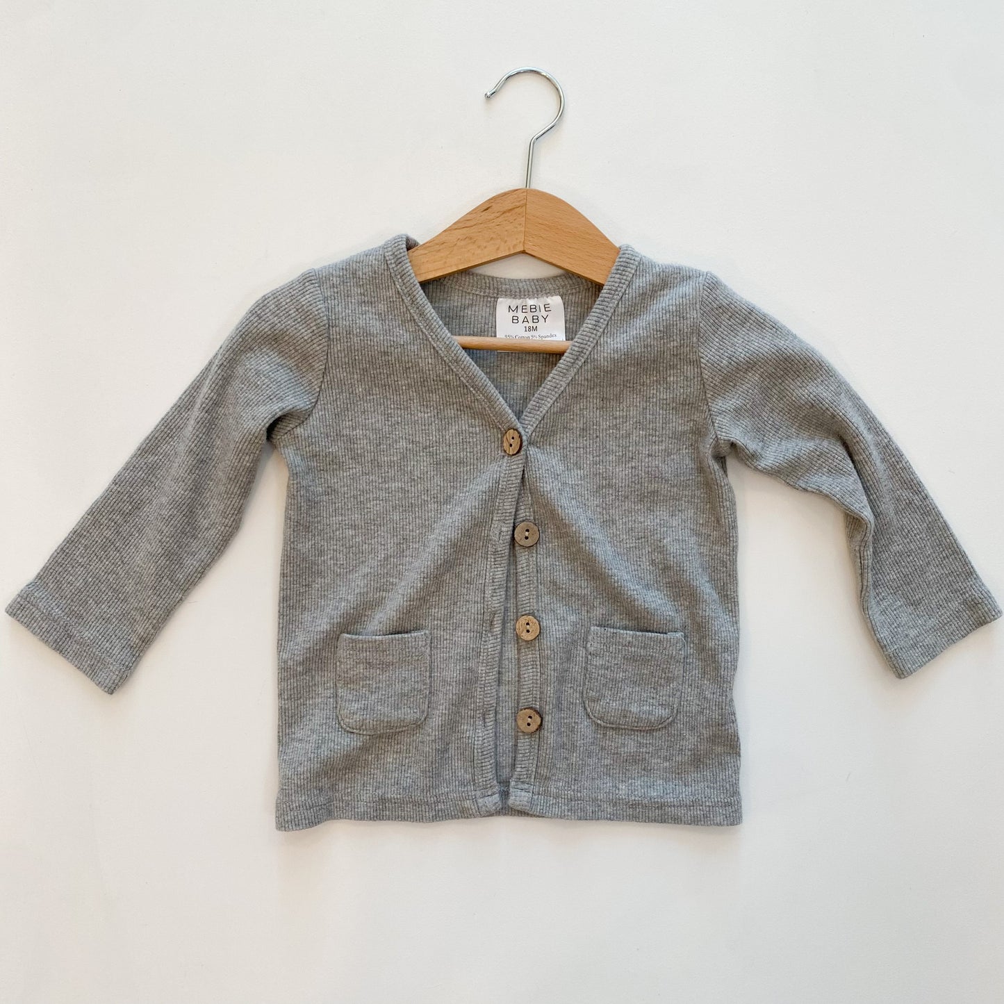 Grey Ribbed Cardigan (12-18M)