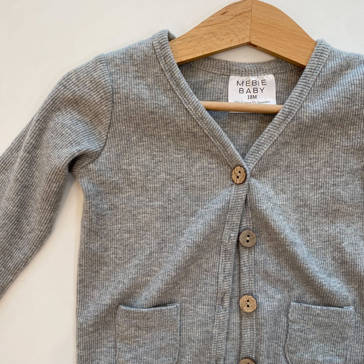 Grey Ribbed Cardigan (12-18M)