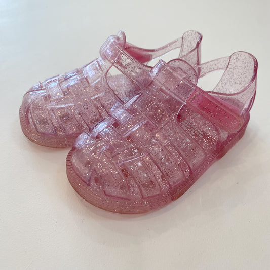 Pink Glittery Fisherman Jelly Sandals (5C)