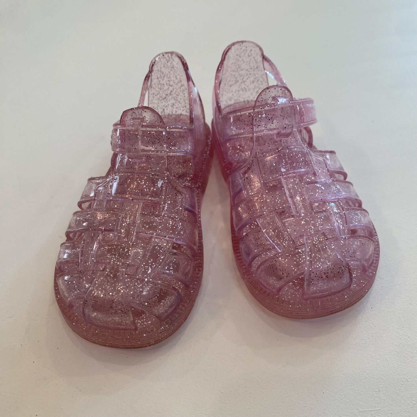 Pink Glittery Fisherman Jelly Sandals (5C)