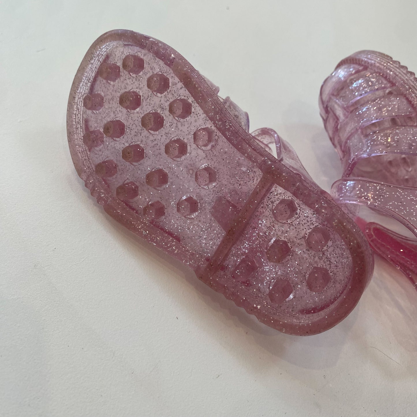 Pink Glittery Fisherman Jelly Sandals (5C)