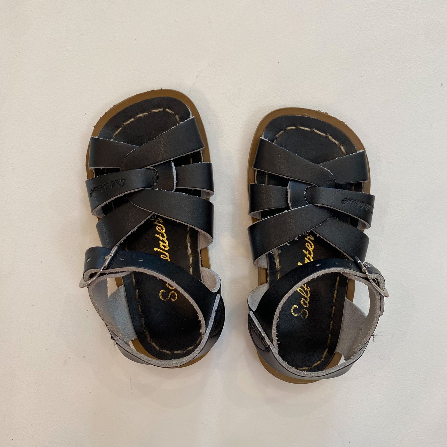 Black Leather Sandals  (6C)