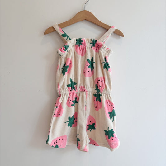 Strawberry Terry Romper (4T)