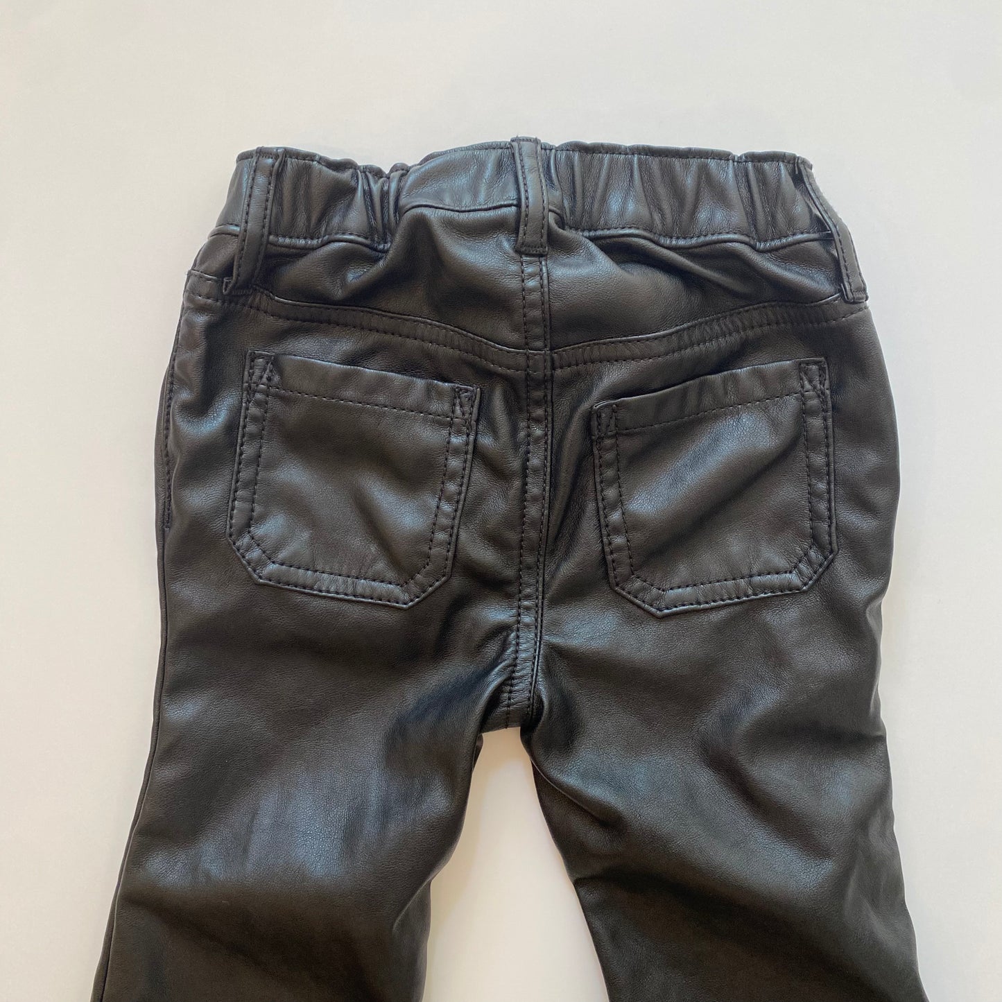 Black Faux Leather Flares (2T)