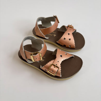 Rose Gold Leather Sandals (6C)