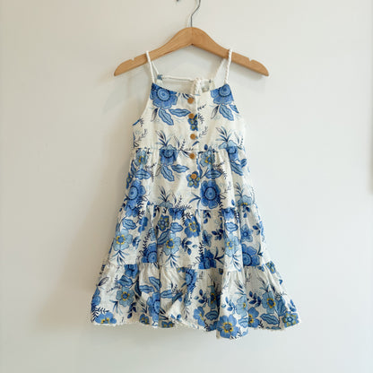 Blue Floral Dress (4T)