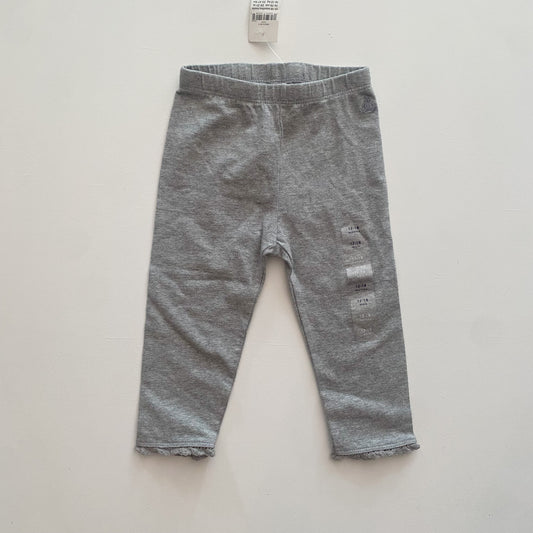 Grey Leggings w/ Lace Trim (12-18M)