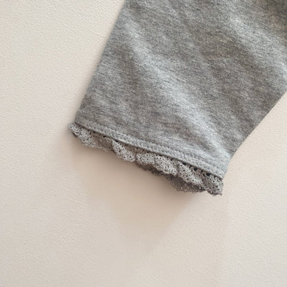 Grey Leggings w/ Lace Trim (12-18M)