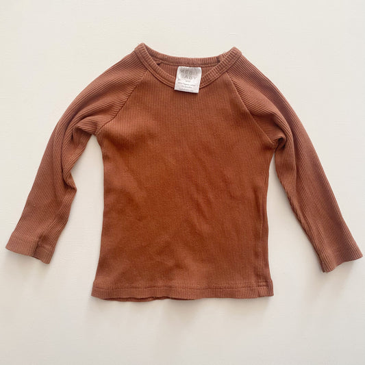 Organic Brown Ribbed Shirt (18M)