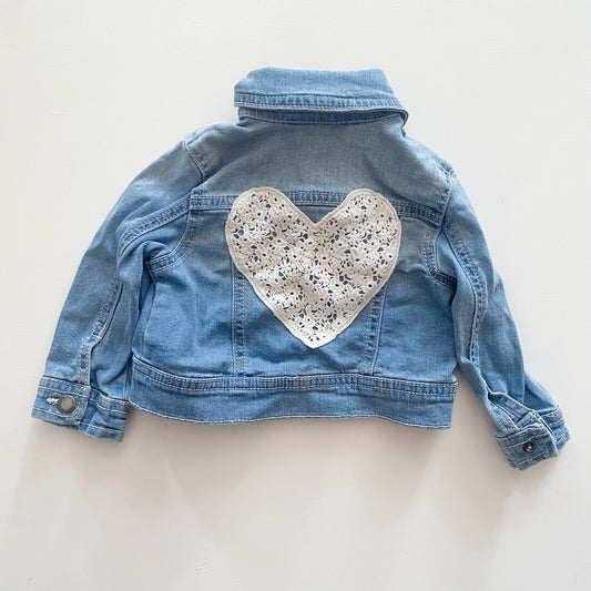 Denim Jacket w/ Heart Applique (6-12M)