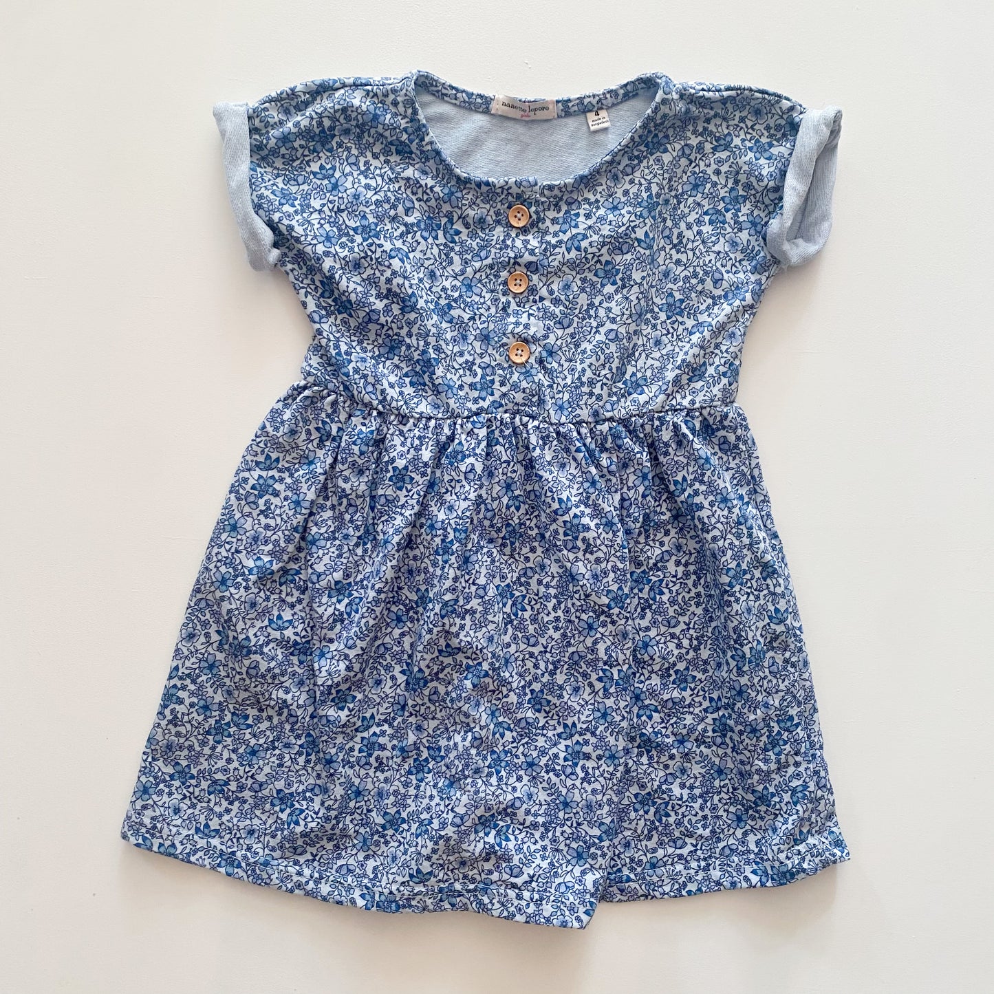 Blue Floral Dress (4T)