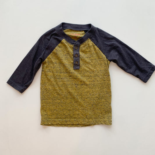 Yellow + Grey Baseball Tee (2T)