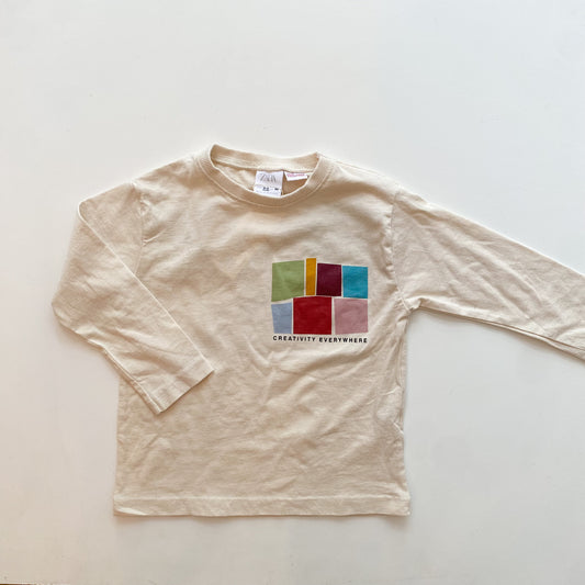 Cream Graphic Long Sleeve Shirt (2-3 Years)
