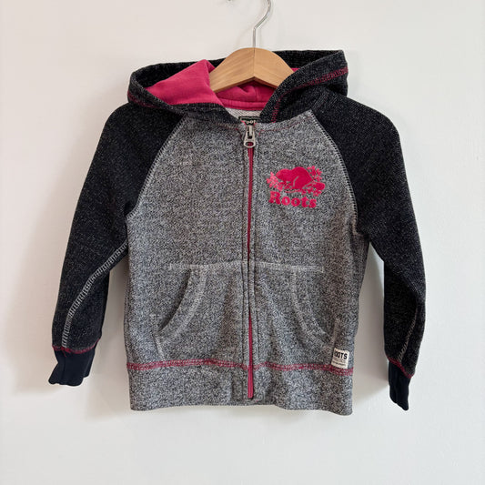 Grey, Black + Pink Hoodie (2T)