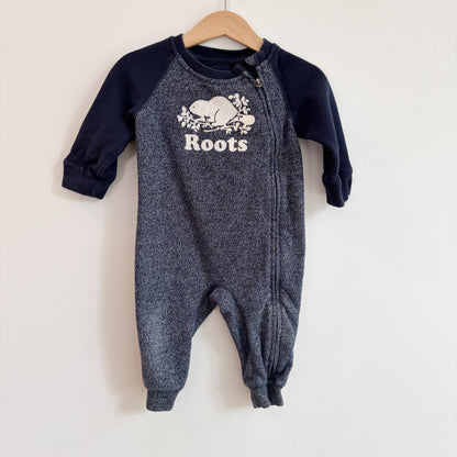 Navy Sweatshirt Romper (6-12M)