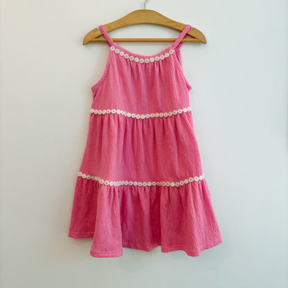 Pink Daisy Trim Dress (5T)