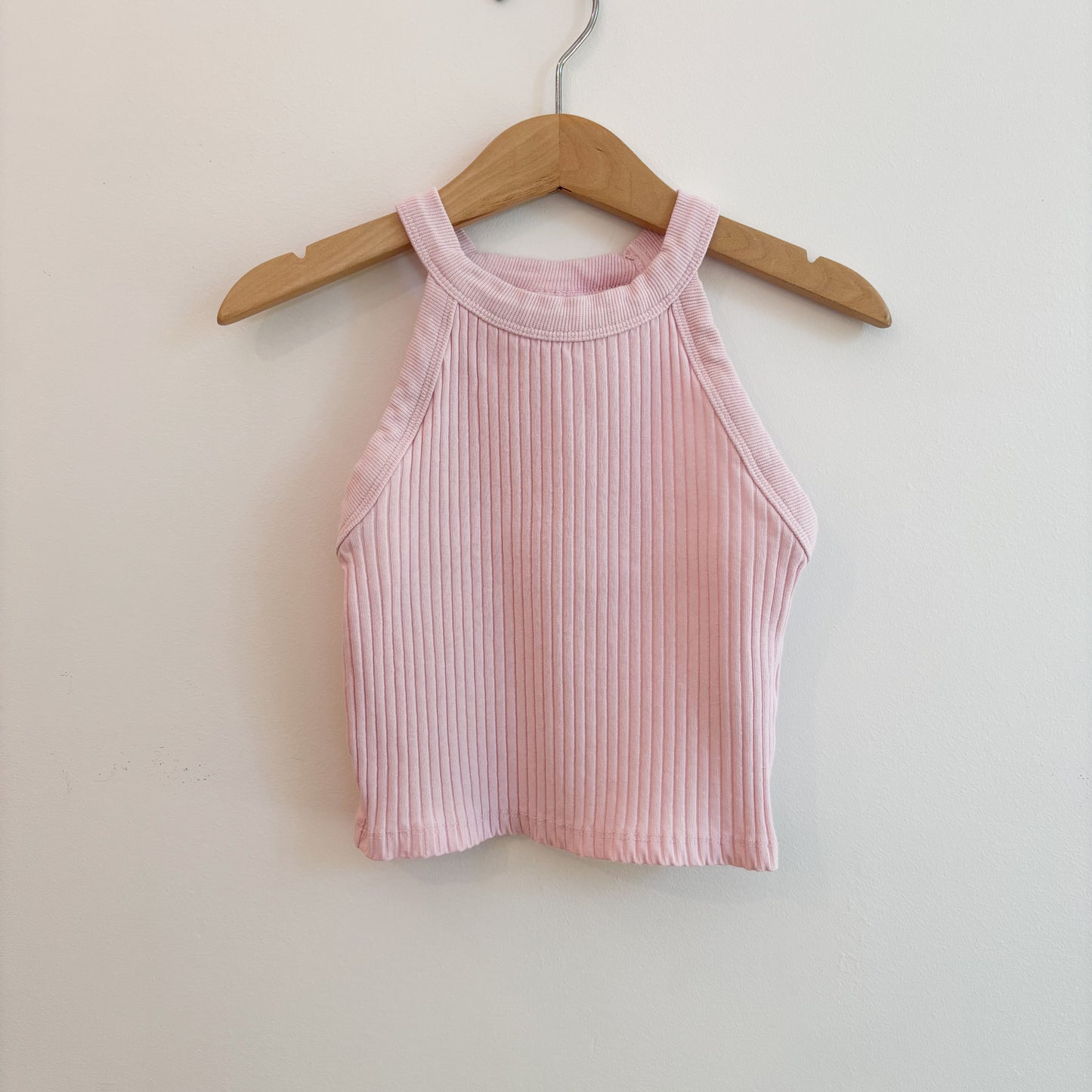 Pink Ribbed Cropped Tank (8-9Y)