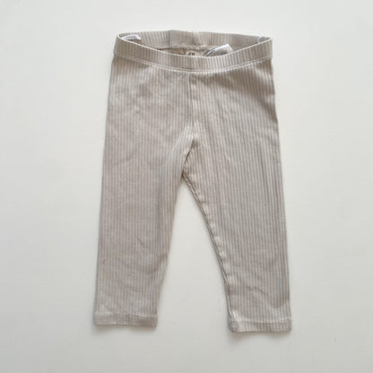Cream Ribbed Pants (12-18M)