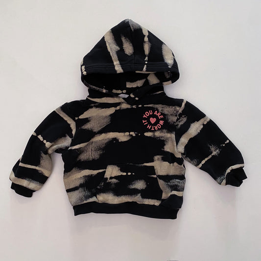 Black + Cream Hoodie (2T)