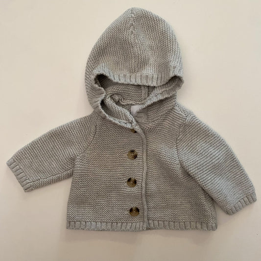 Grey Hooded Sweater (0-3M)