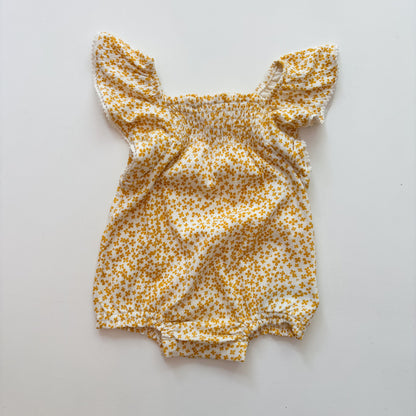 Yellow Flutter Sleeve Bodysuit (3-6M)