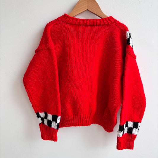 Handmade Red Car Sweater (6Y)