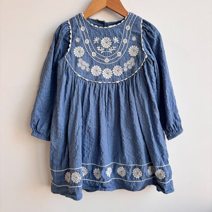 Blue Embroidered Dress (4Y)