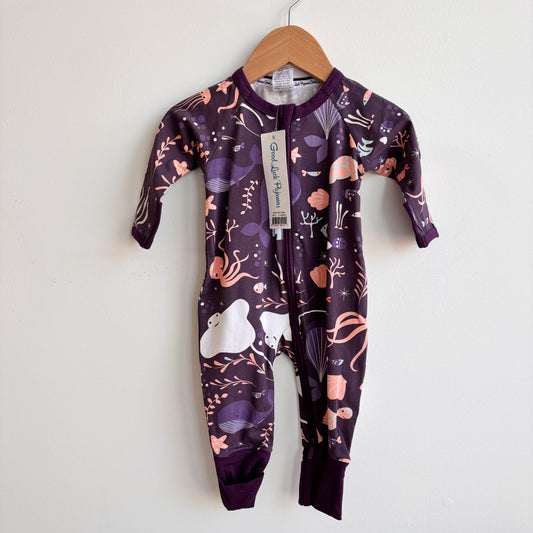Purple Sea Print Sleeper (0-3M)