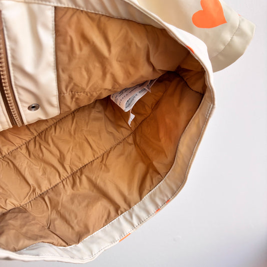 Insulated Cream Heart Rain Jacket (18-24M)