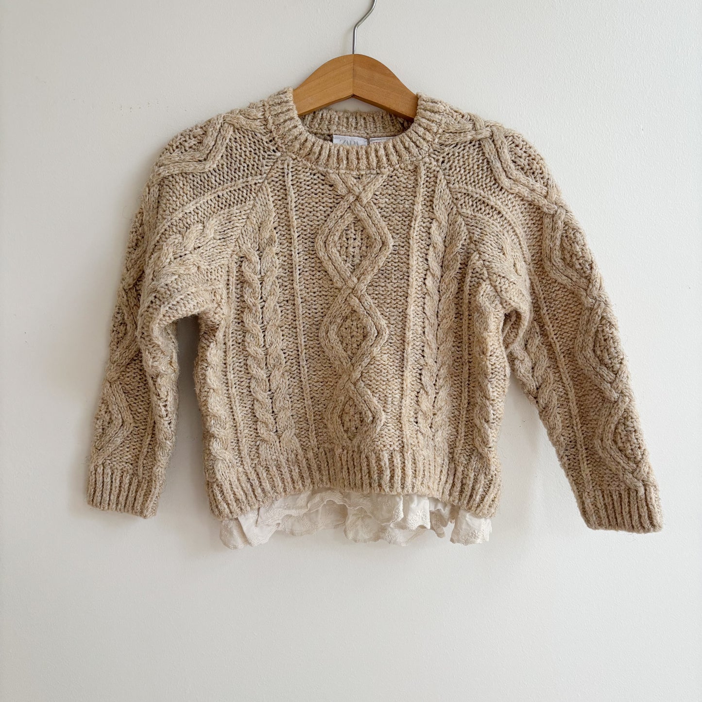 Oatmeal Cable Knit Sweater (4Y)