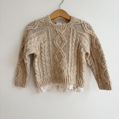 Oatmeal Cable Knit Sweater (4Y)