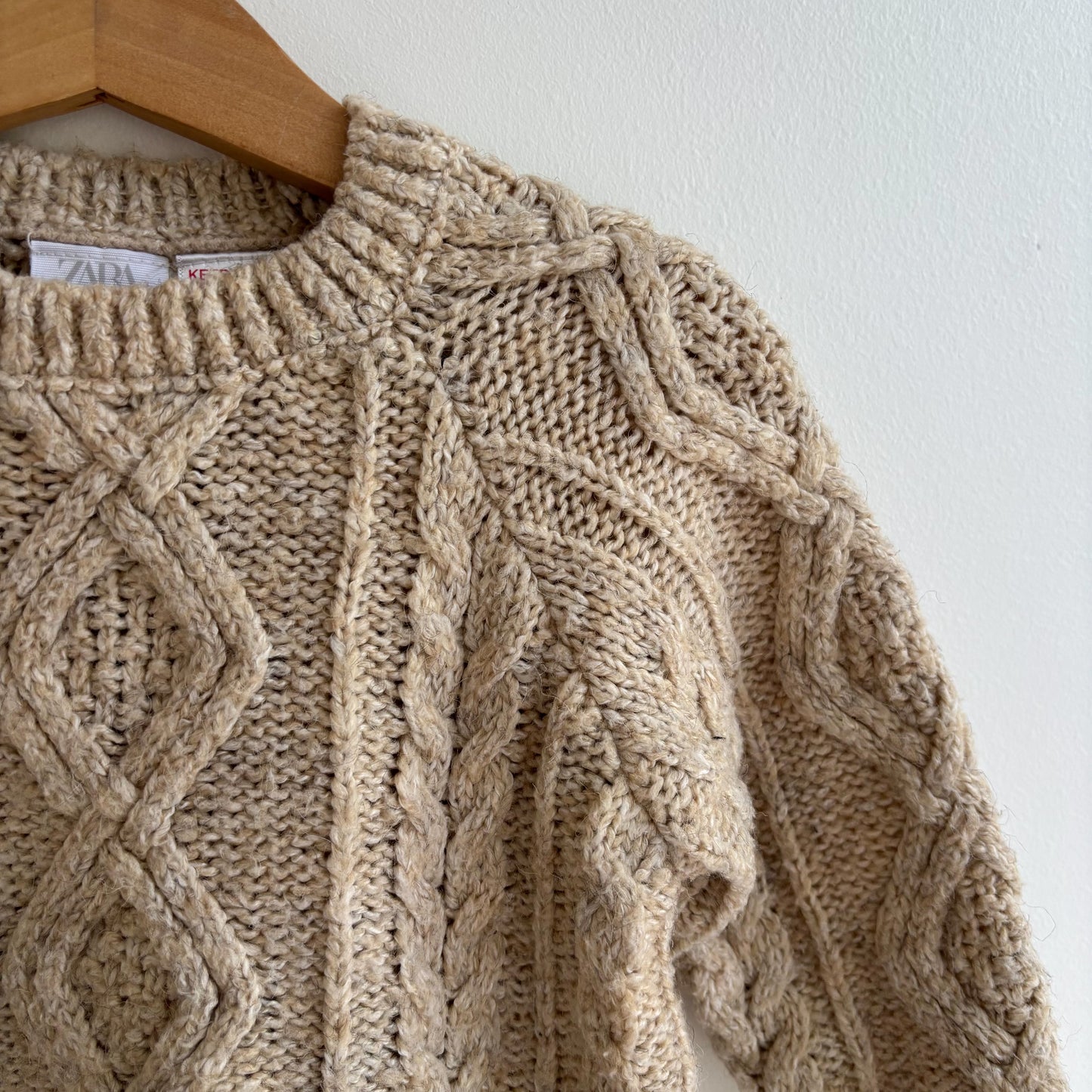 Oatmeal Cable Knit Sweater (4Y)