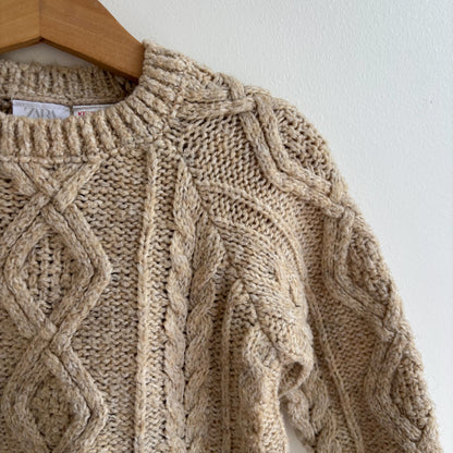Oatmeal Cable Knit Sweater (4Y)