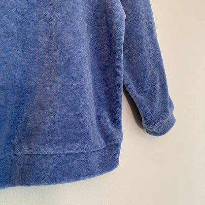 Blue Velour Ruffle Top (12-18M)