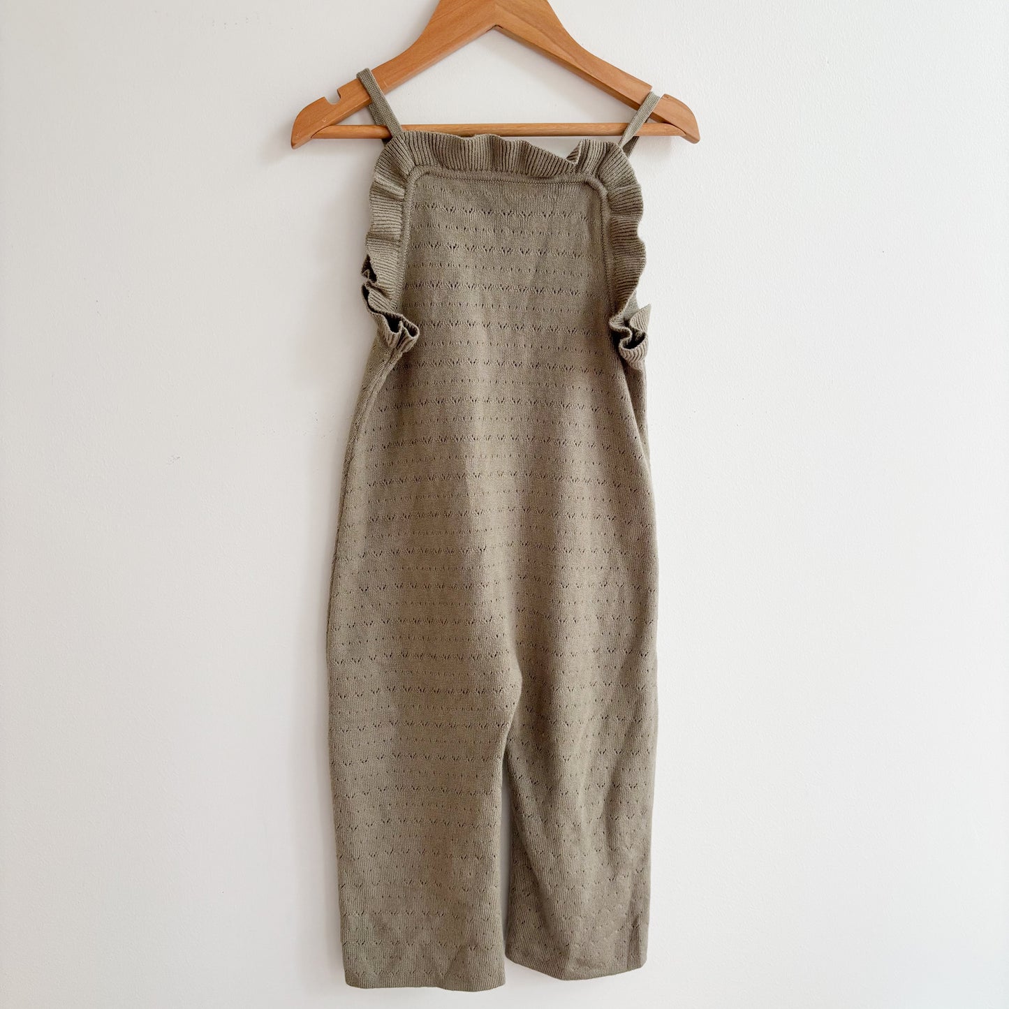 Sage Green Knit Ruffle Romper (3Y)